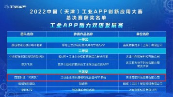 同阳科技荣获工信部“2022中国（天津）工业APP创新应用大赛”三等奖
